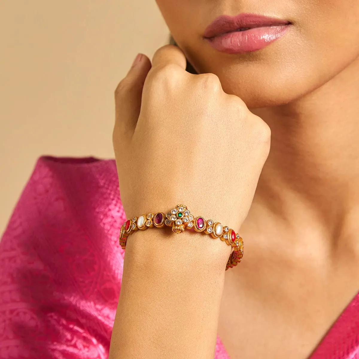 Silver Temple Bangle 173401