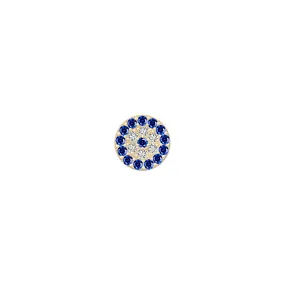 SKINNY SILVER EVIL EYE CHARM (YELLOW)