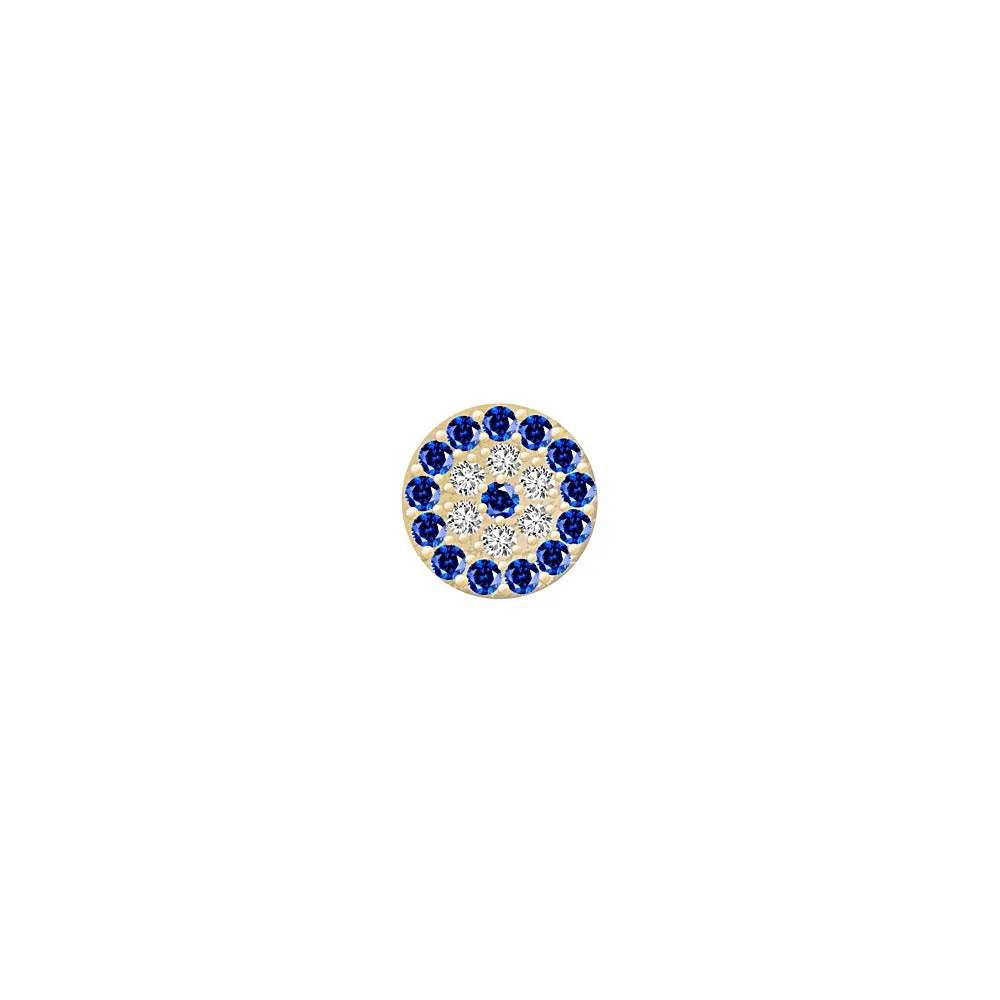 SKINNY SILVER EVIL EYE CHARM (YELLOW)