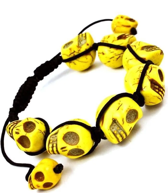 Skulls in Yellow Bracelet