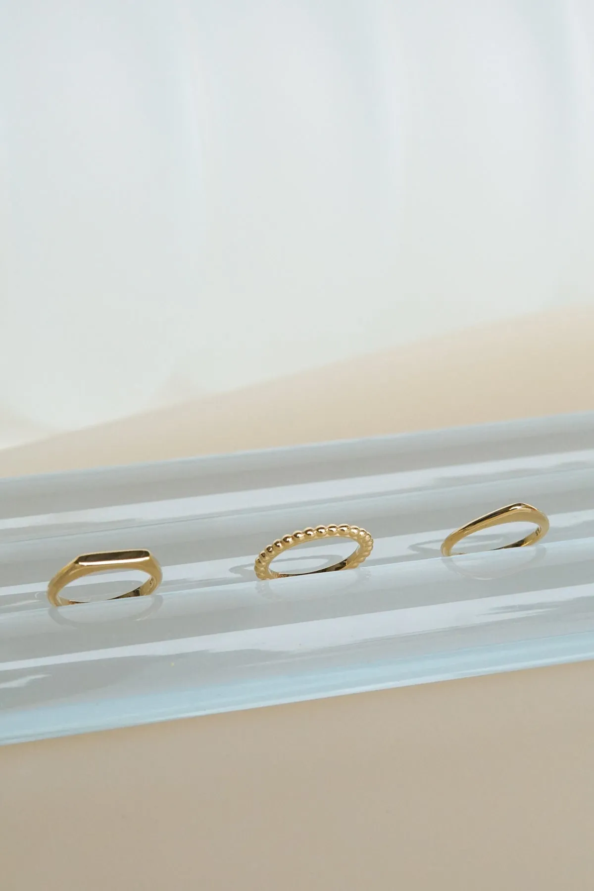 Small dots stacking ring gold plated
