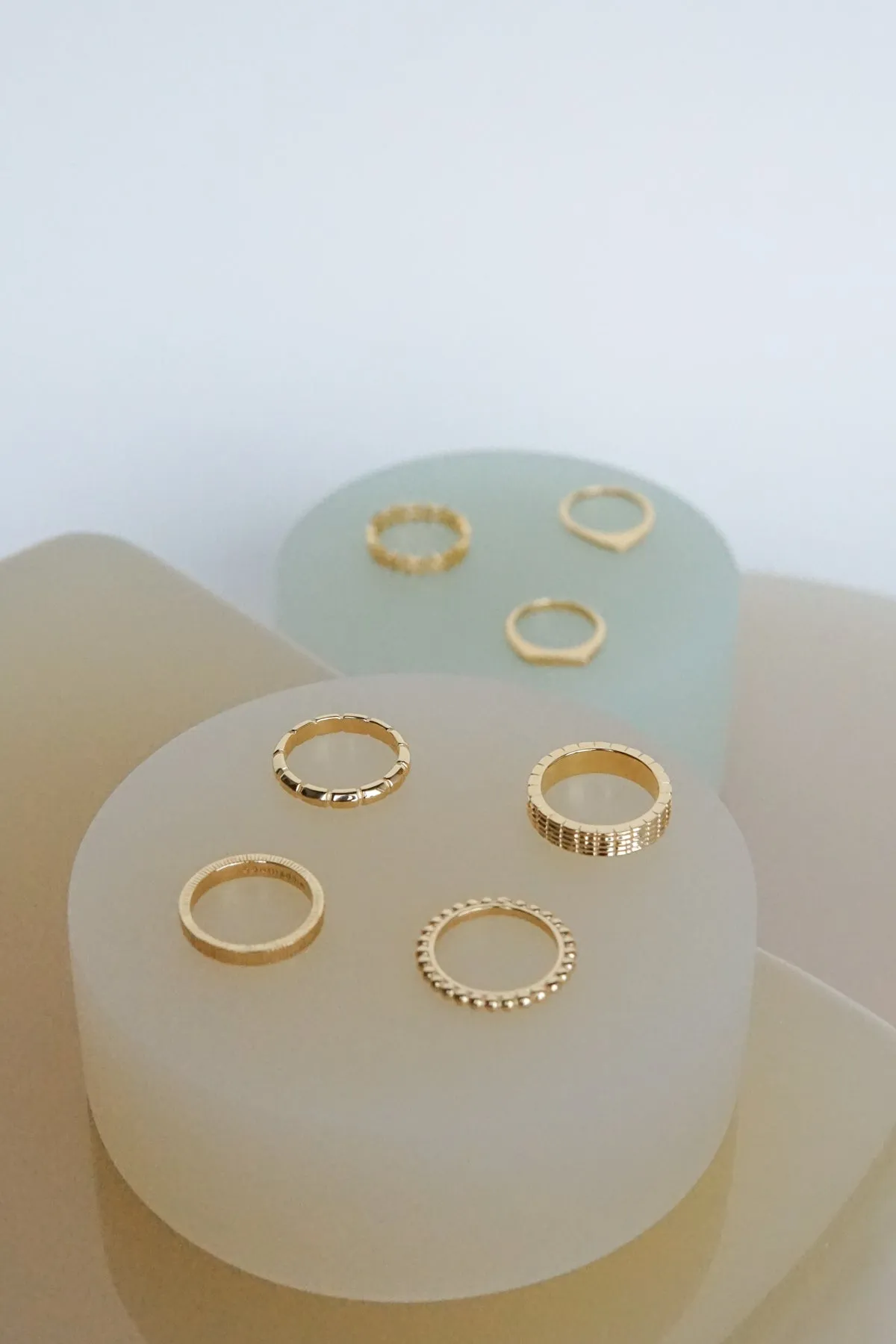 Small dots stacking ring gold plated