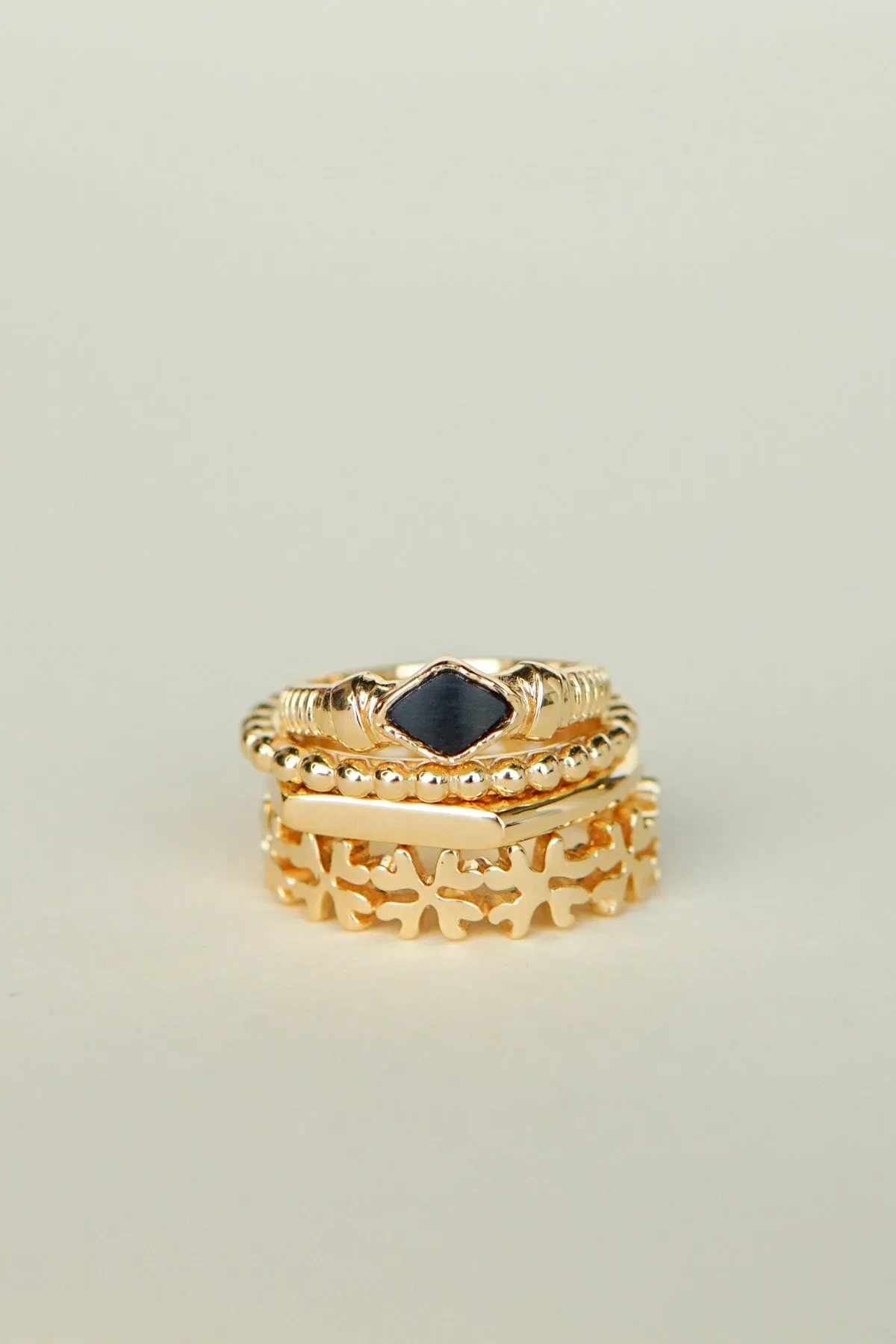Small dots stacking ring gold plated
