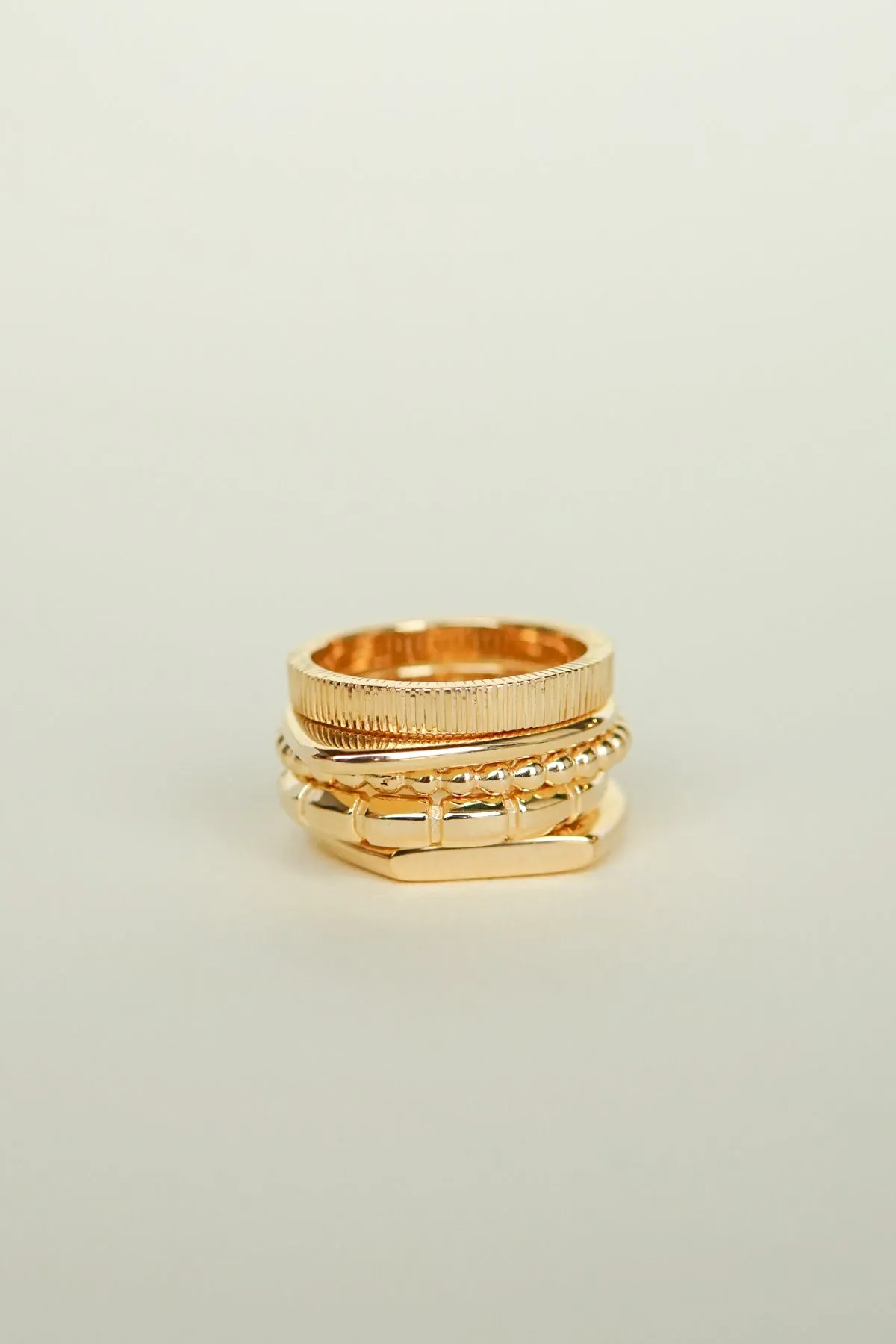 Small dots stacking ring gold plated