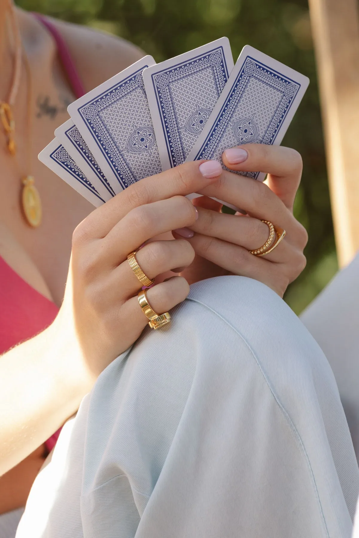 Small dots stacking ring gold plated