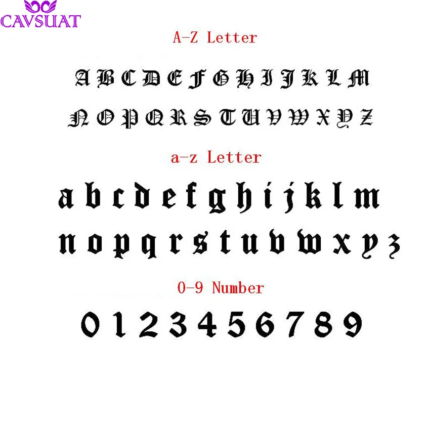 Stainless Steel Personalized Old English Number