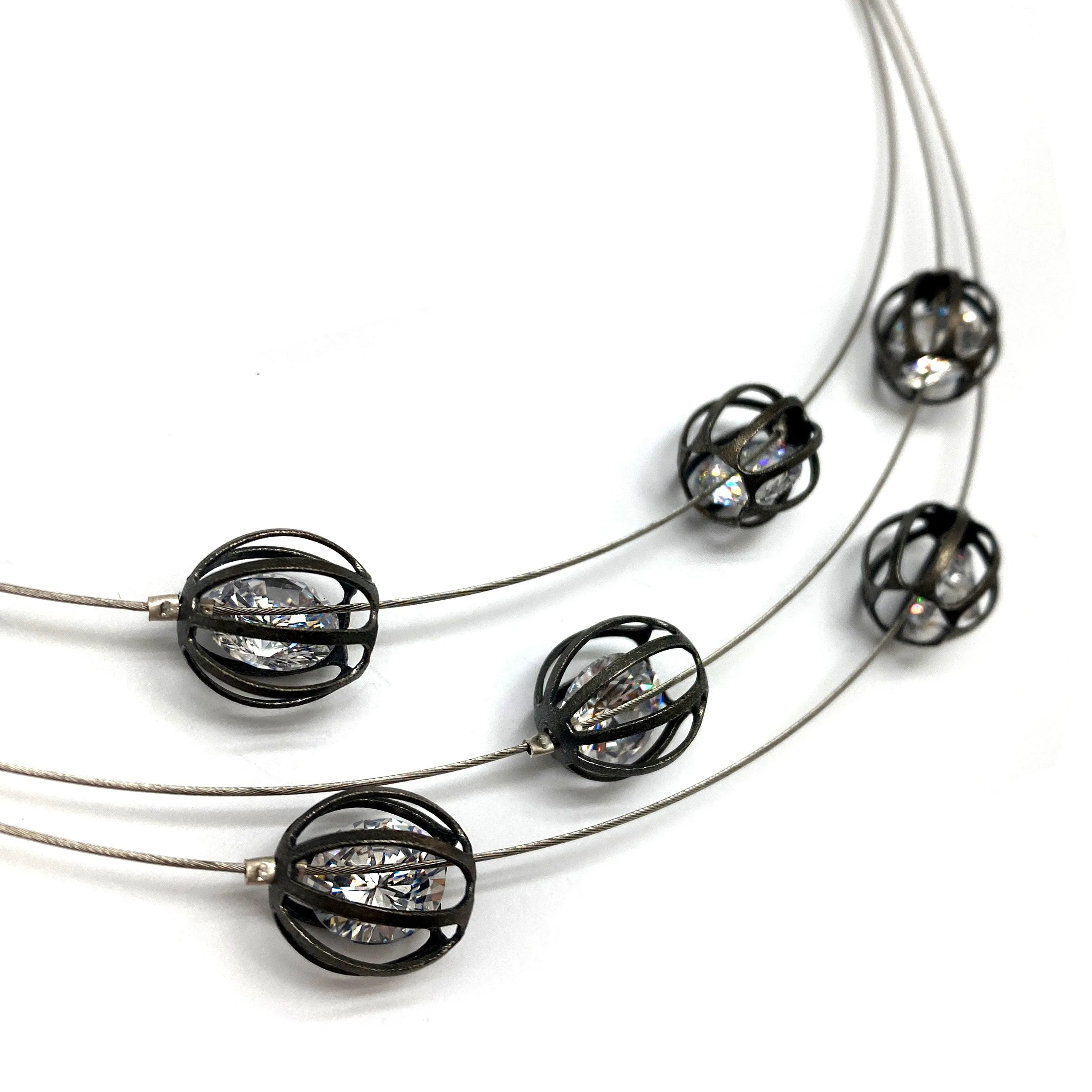 Steel and Crystal Necklace