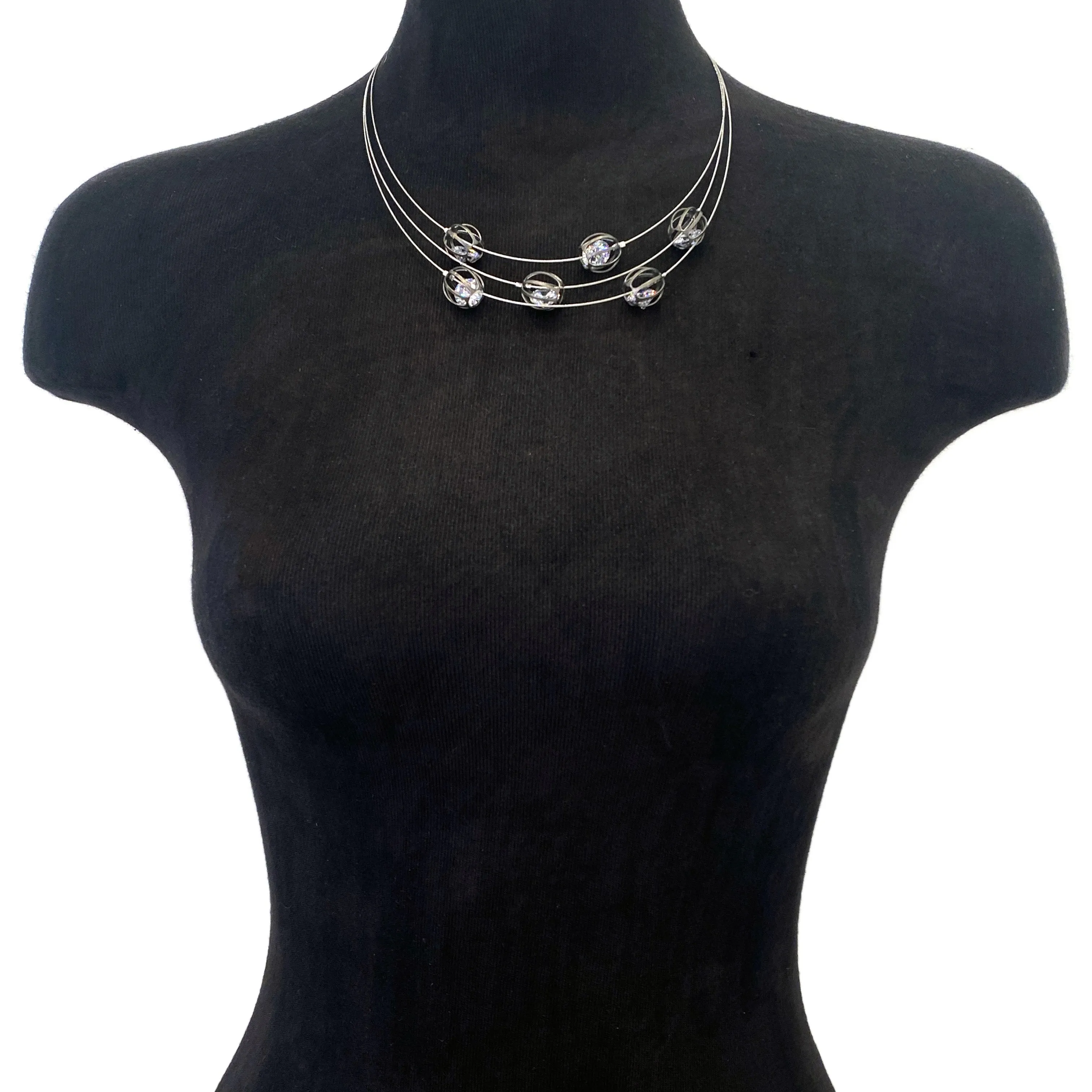 Steel and Crystal Necklace