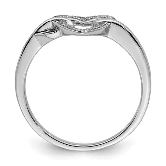 Sterling Silver Diamond Heart Ring
