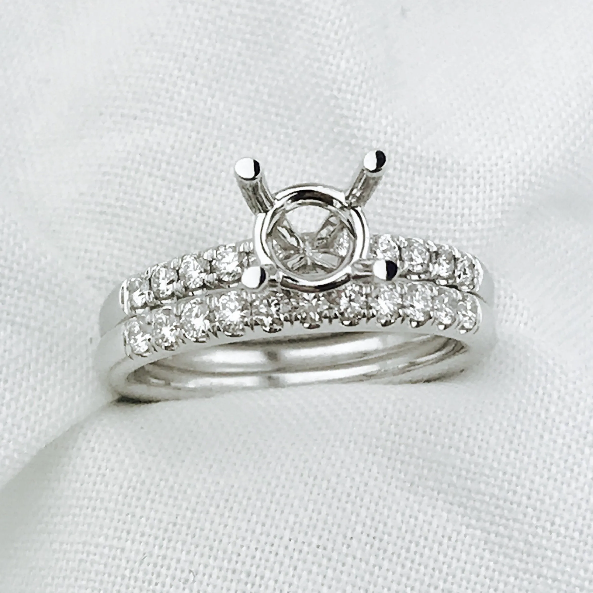 Sylvie 14K White Gold .25ctw Diamond Engagement Ring Semi-Mount (90459)