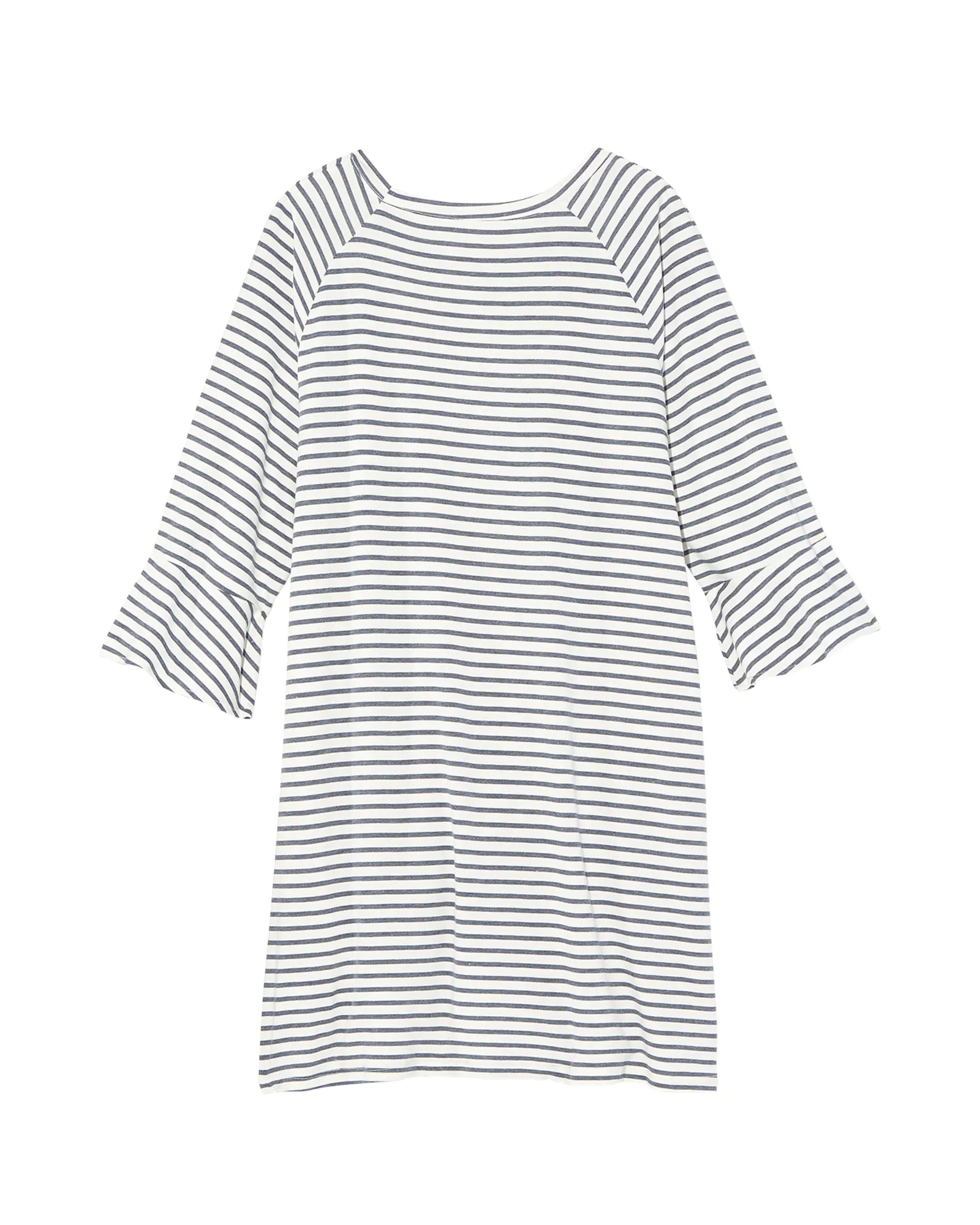 Tansy 3/4 Sleeve Flared Sleeve Dress | Navy / White
