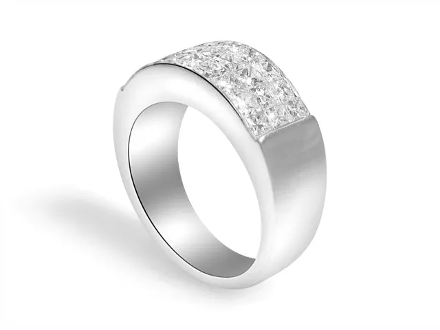 Three Row Princess Cut Diamond Band 1.75ctw