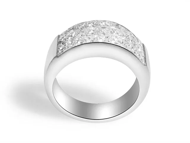 Three Row Princess Cut Diamond Band 1.75ctw