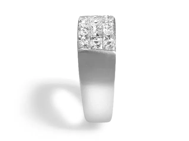 Three Row Princess Cut Diamond Band 1.75ctw