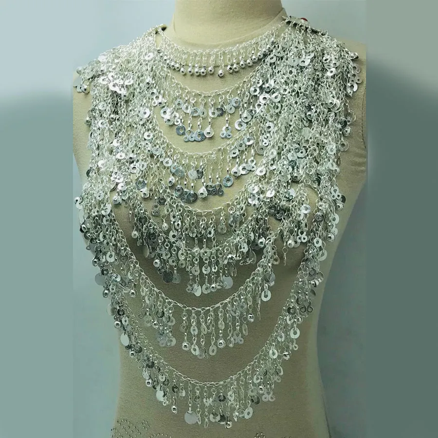 Tribal Multilayers Massive Silver Kuchi Necklace
