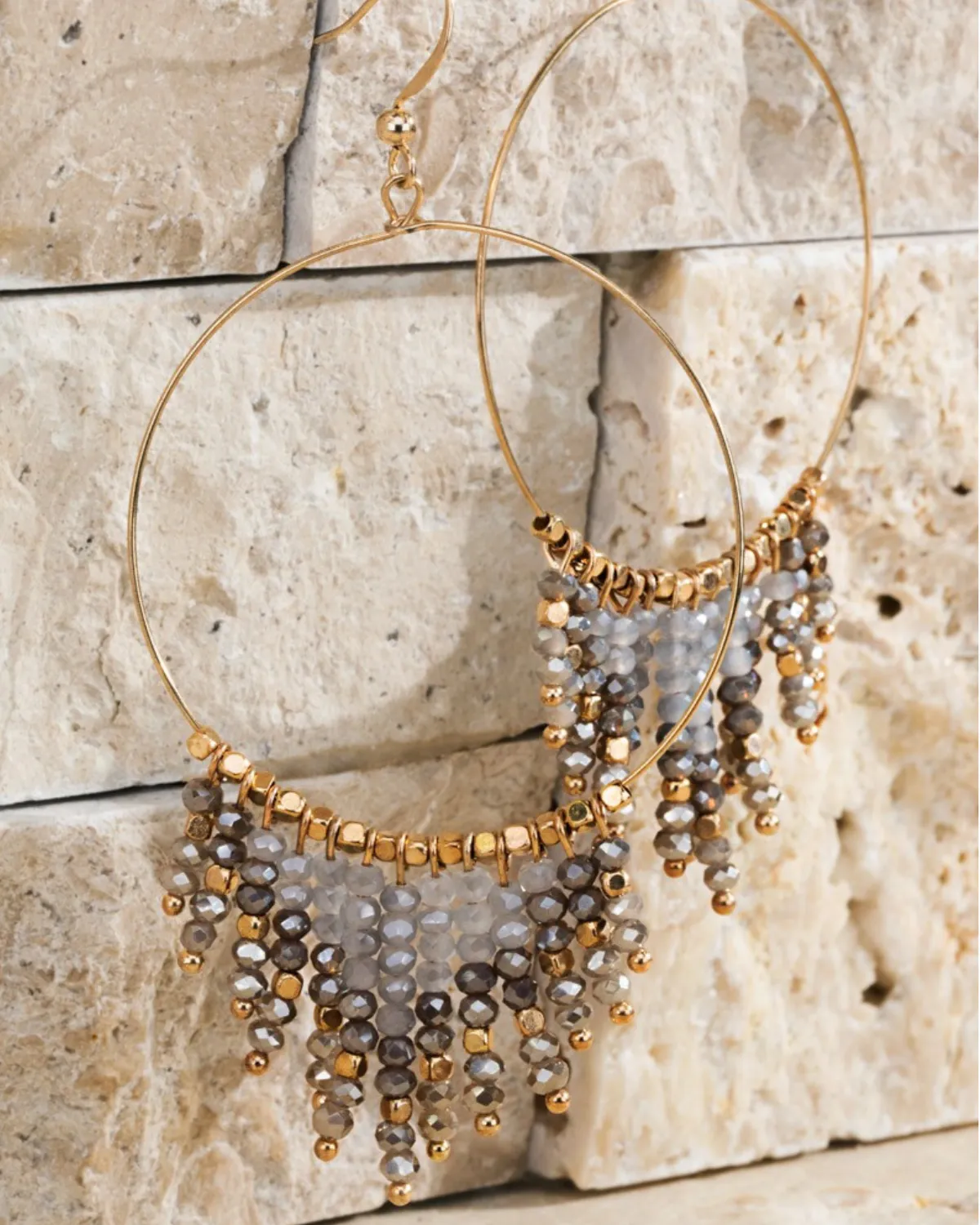 Urbanista Beaded Tassel and Ring Earring - AR3CE2122