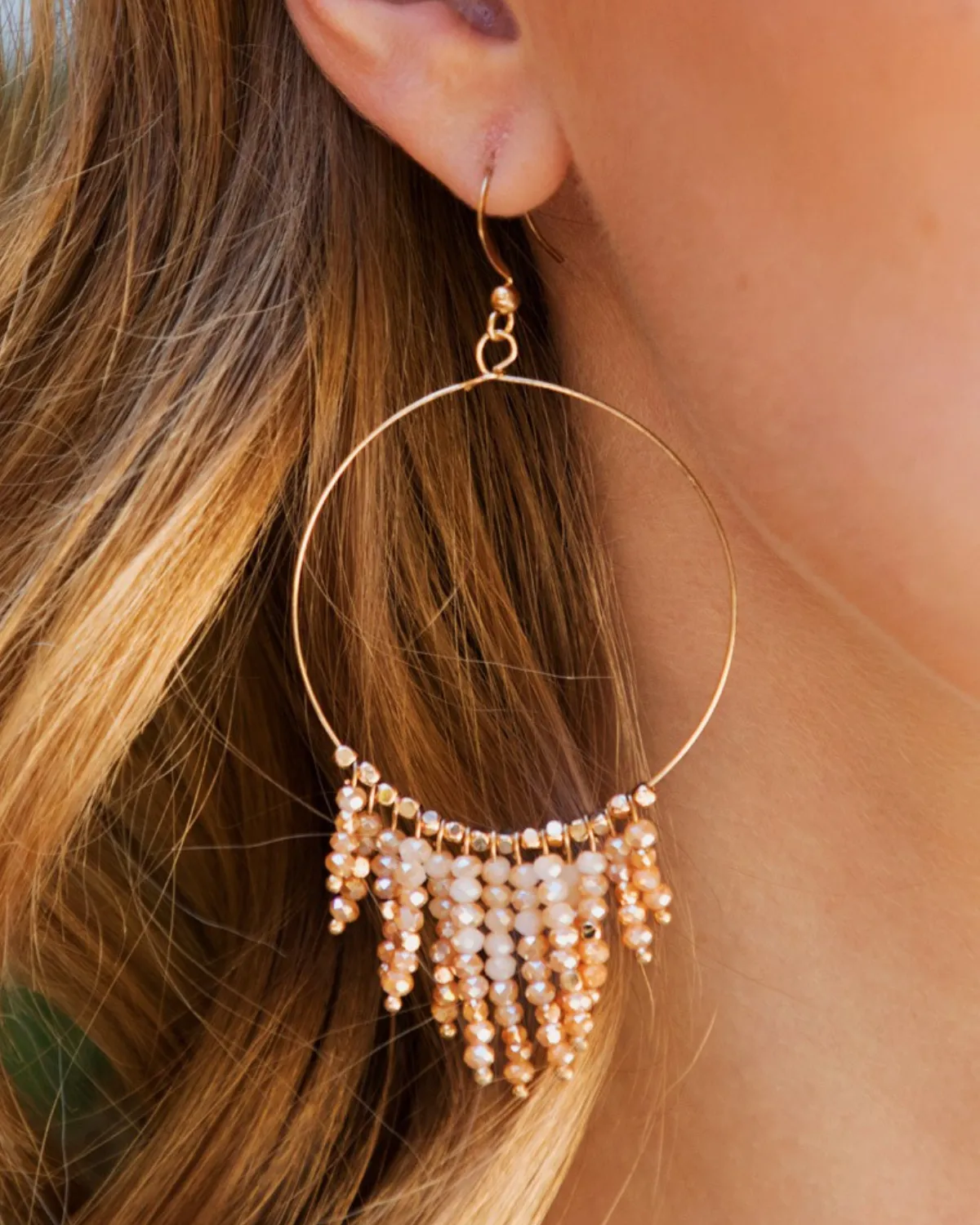 Urbanista Beaded Tassel and Ring Earring - AR3CE2122