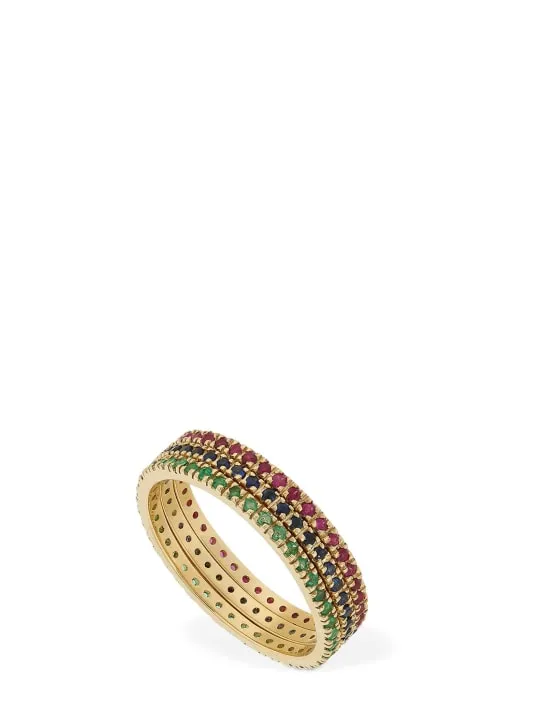 Vanzi   Annagreta thin 18kt gold &amp; sapphire ring 