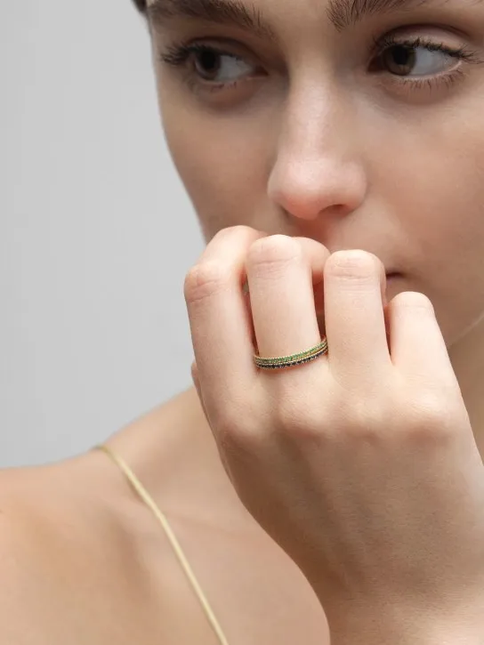 Vanzi   Annagreta thin 18kt gold &amp; sapphire ring 