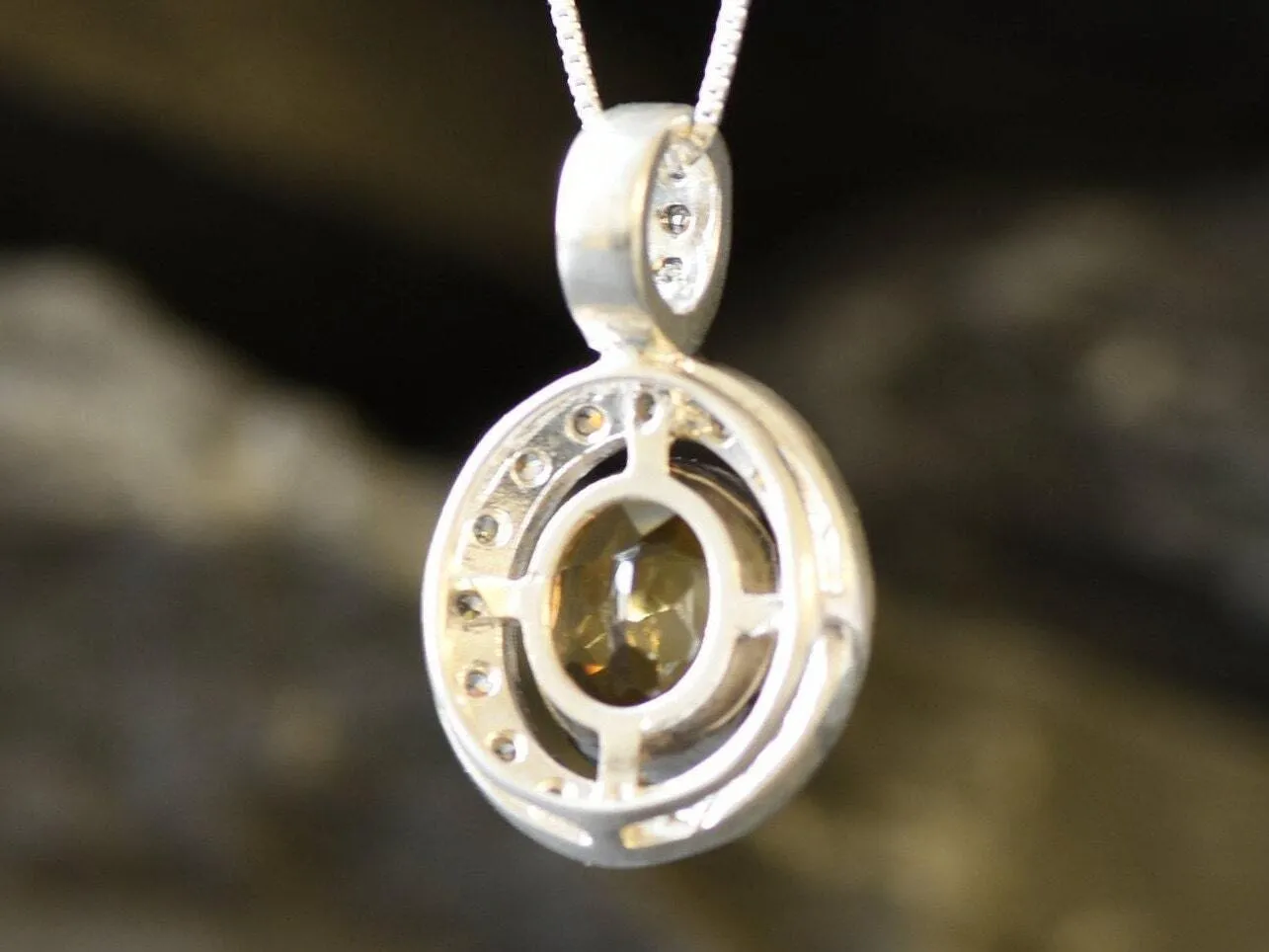 Victorian Citrine Necklace - Genuine Citrine Pendant - November Birthstone Necklace
