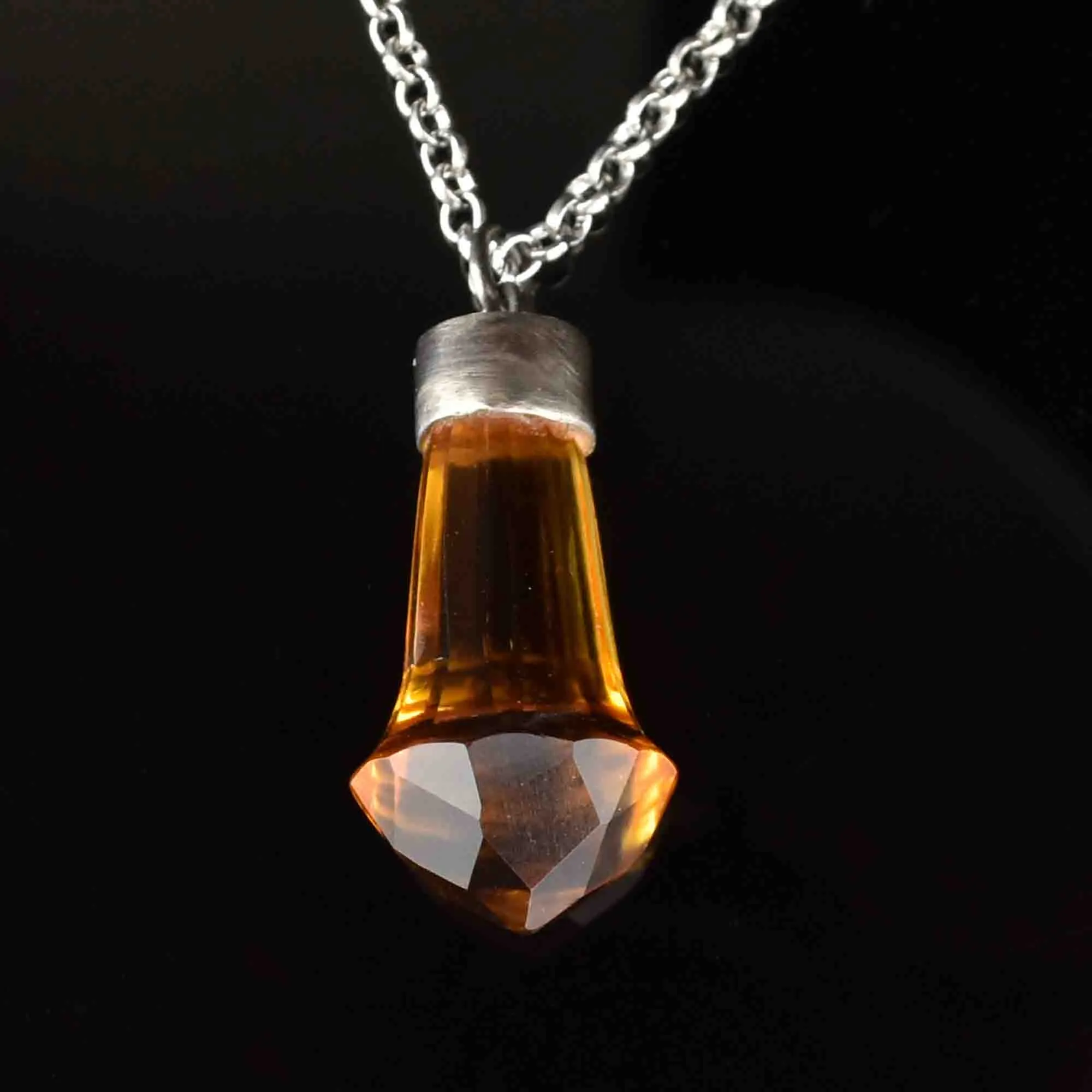 Vintage Citrine Scottish Thistle Pendant Necklace