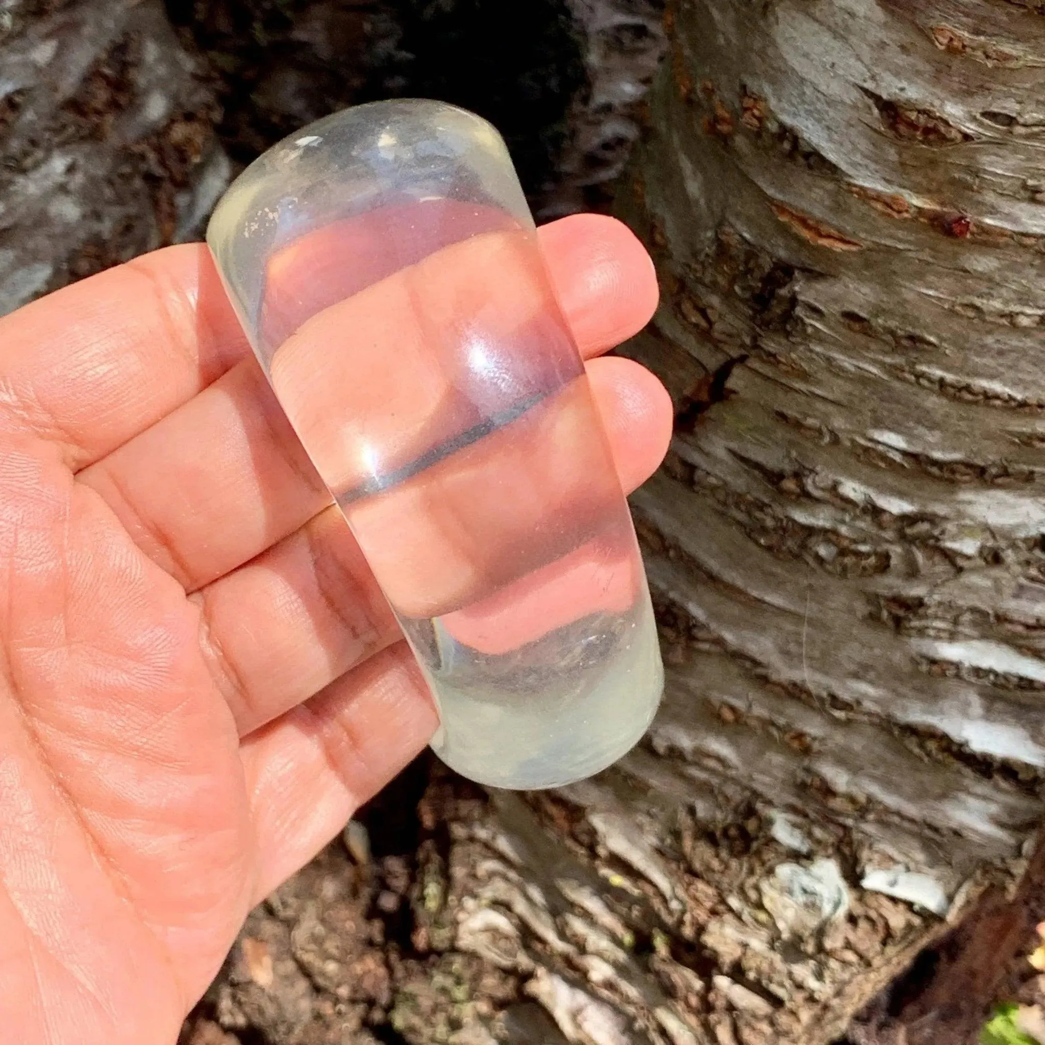 Vintage Transparent Lucite Bangle Freeform Design