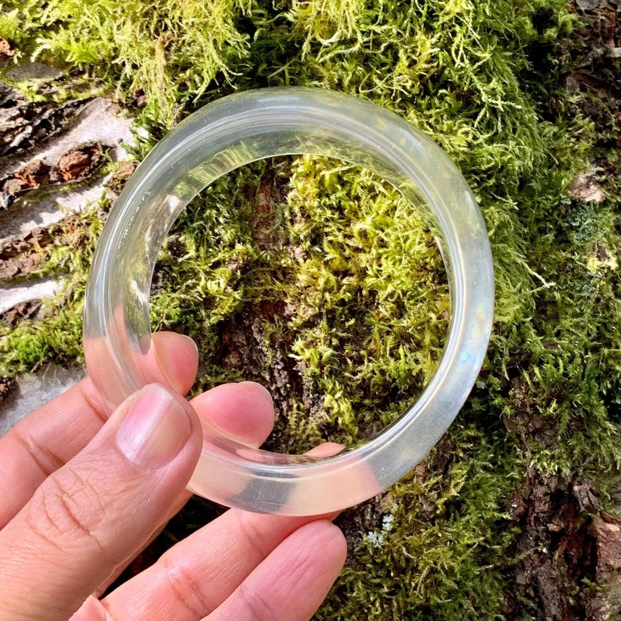 Vintage Transparent Lucite Bangle Freeform Design