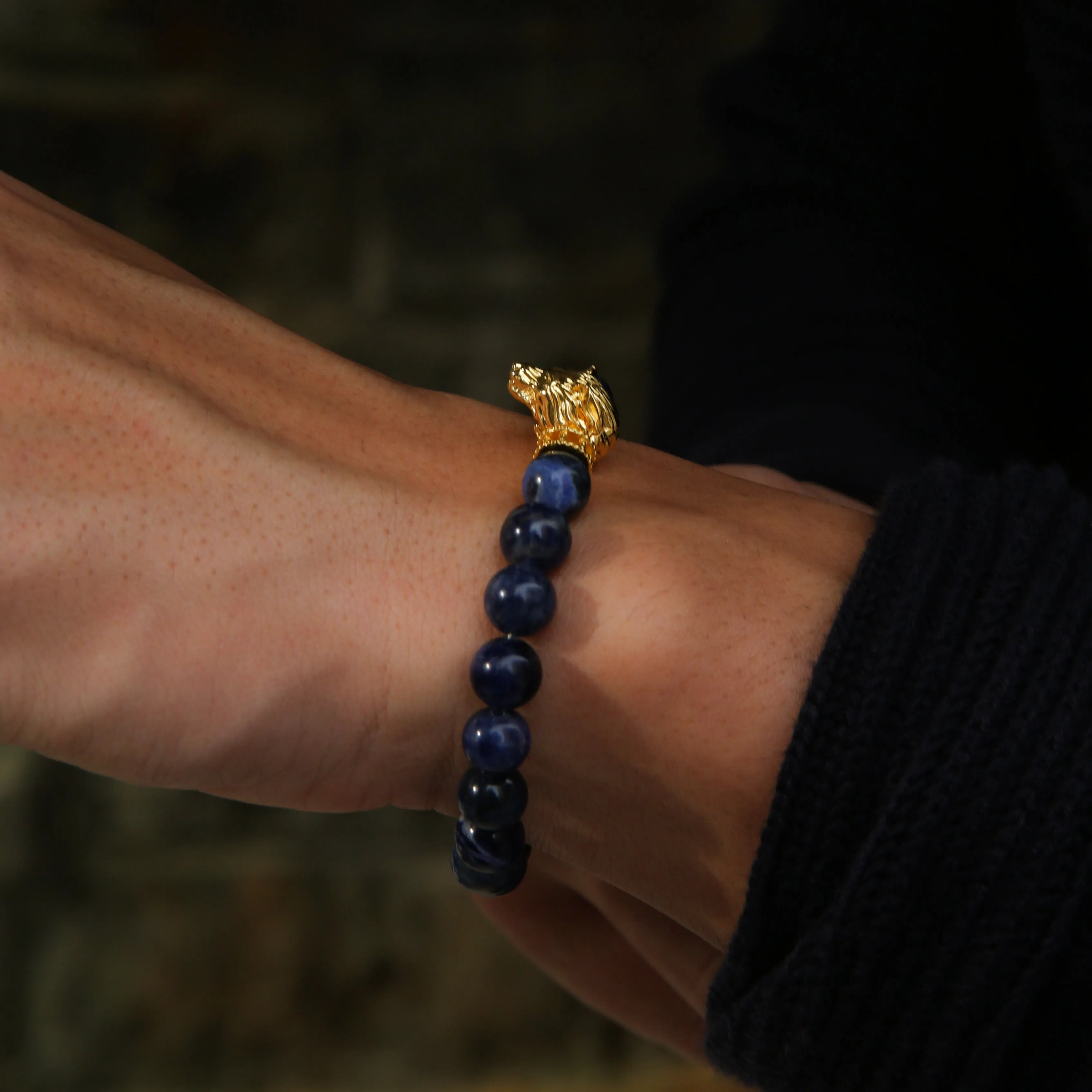 Wolf Bracelet In Sodalite