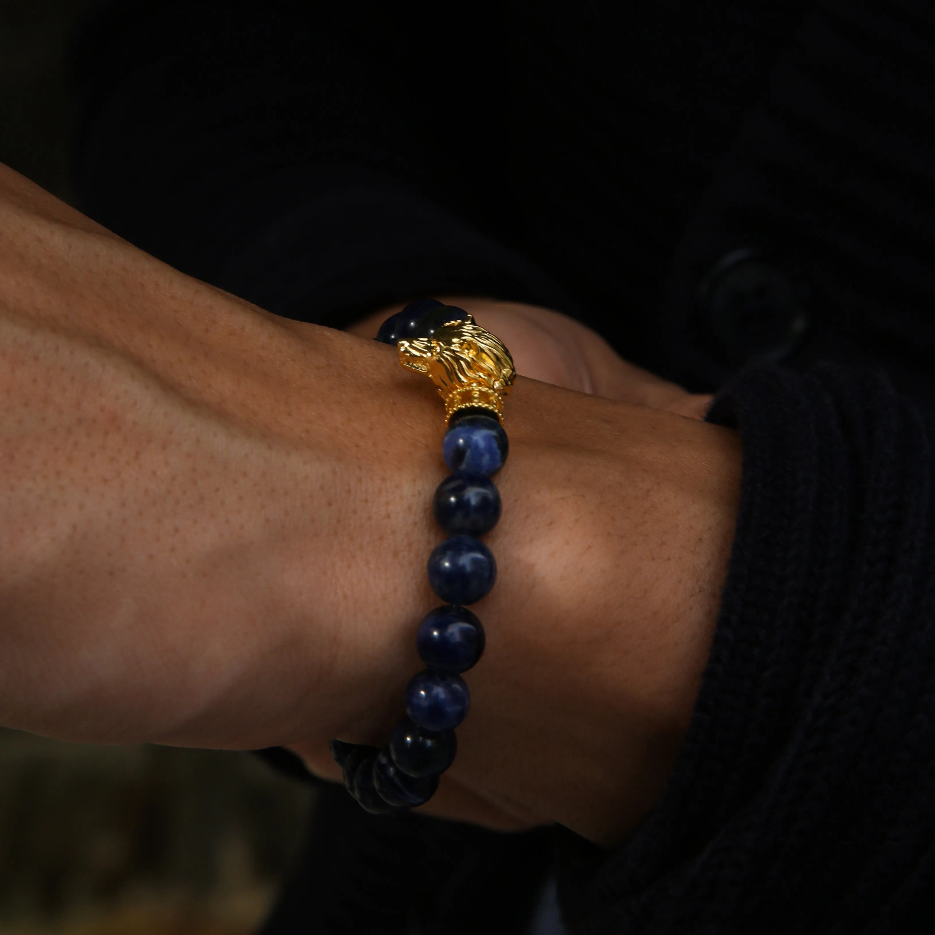 Wolf Bracelet In Sodalite