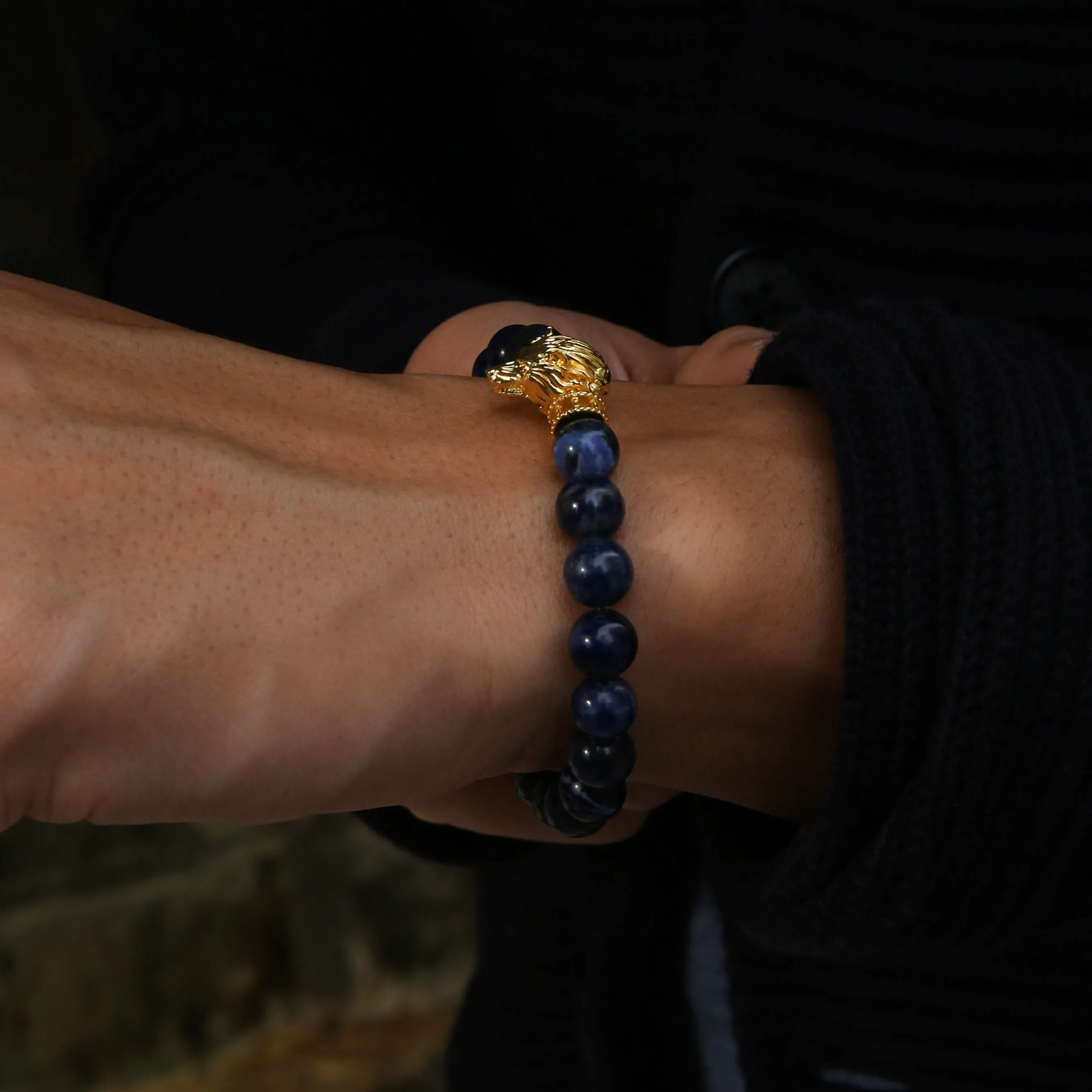 Wolf Bracelet In Sodalite