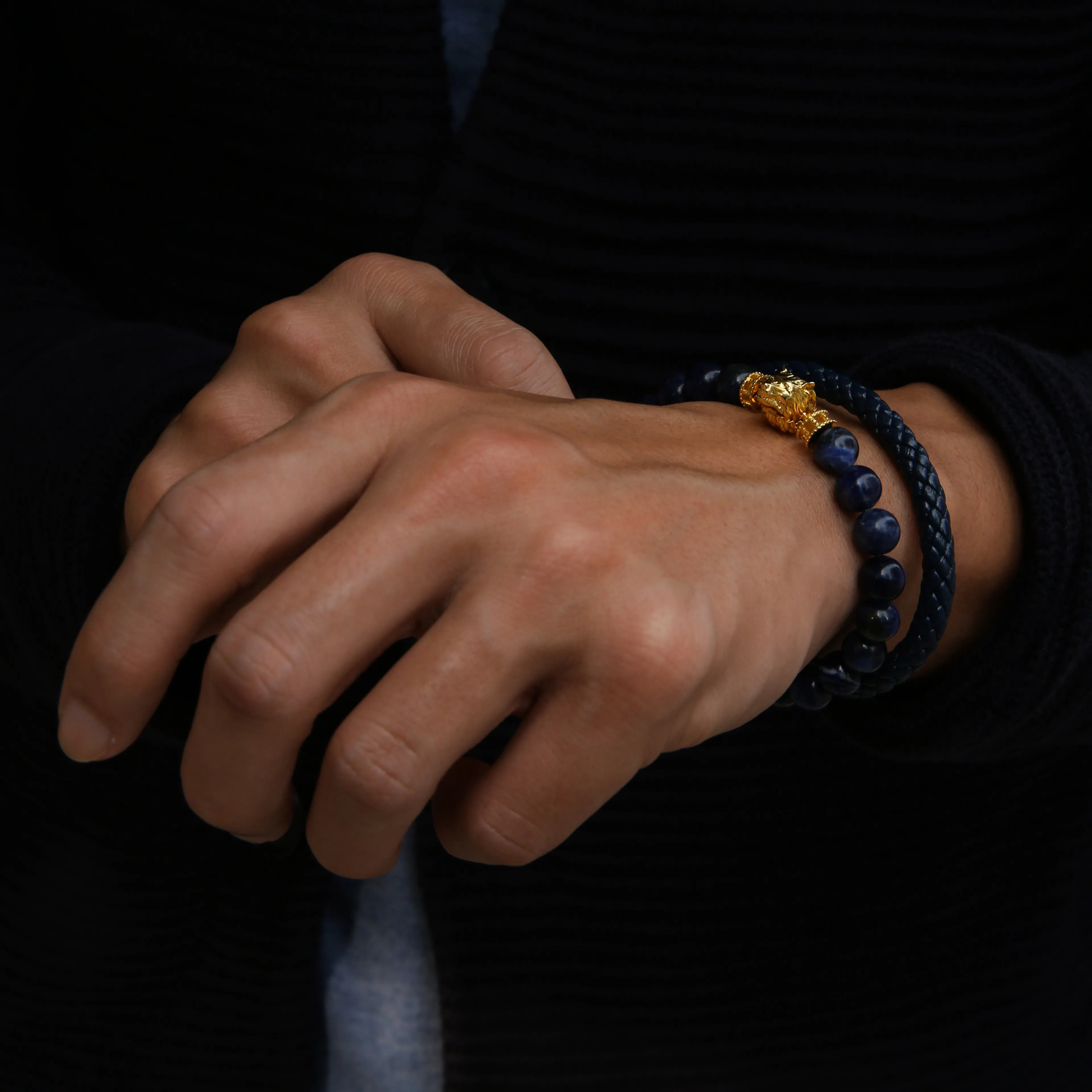 Wolf Bracelet In Sodalite