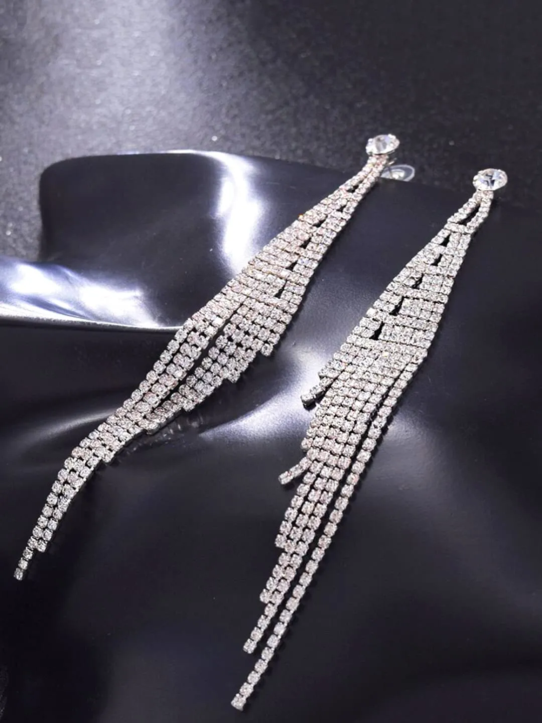 Yellow Chimes Crystal Earrings for Women A5 High Grade Crystal Glamouring Chandelier Long Crystal Danglers Earrings for Women and Girls