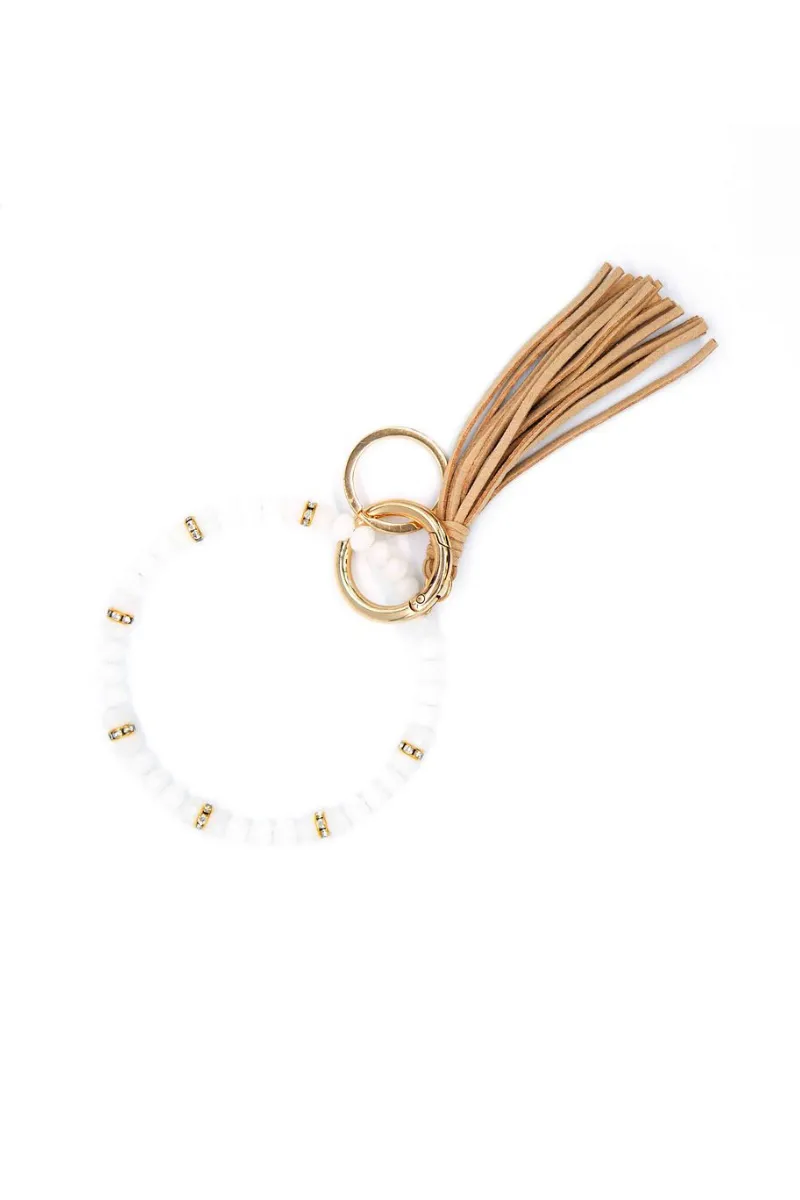zoey beaded keychain bracelet