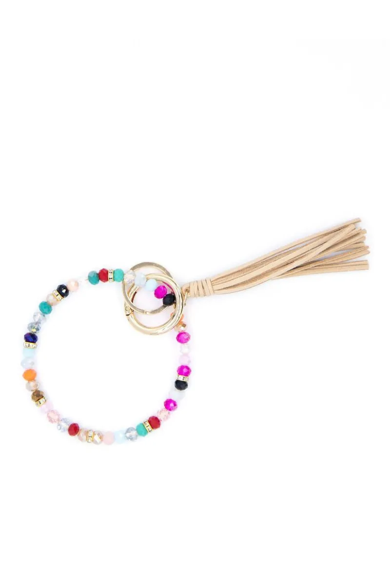 zoey beaded keychain bracelet