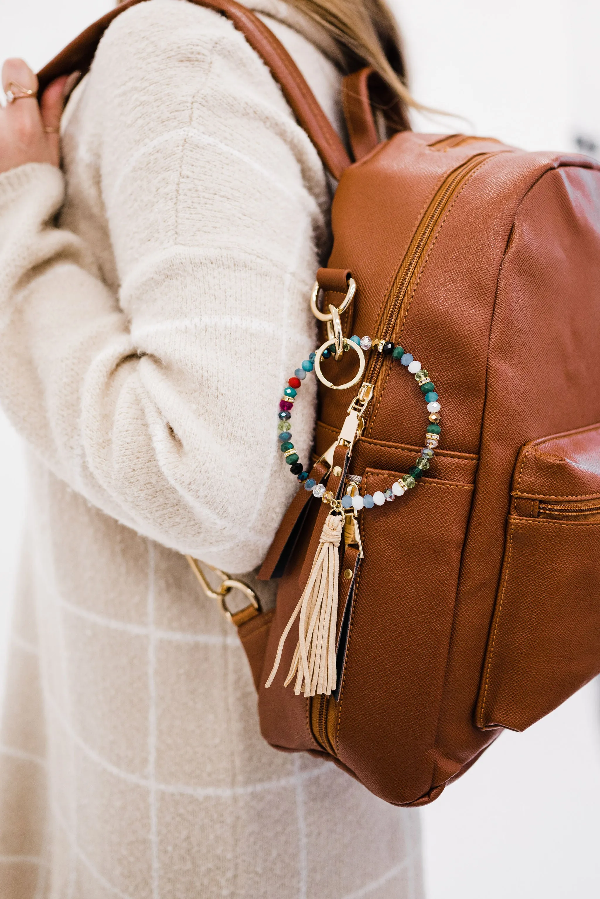 zoey beaded keychain bracelet