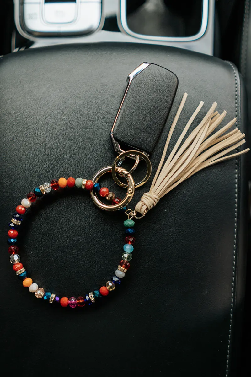 zoey beaded keychain bracelet
