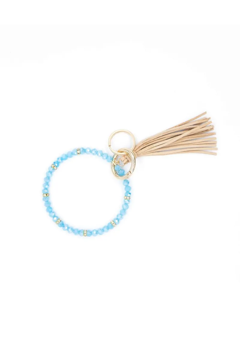 zoey beaded keychain bracelet